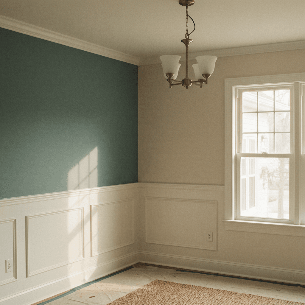 Completed interior room with fresh paint and trim